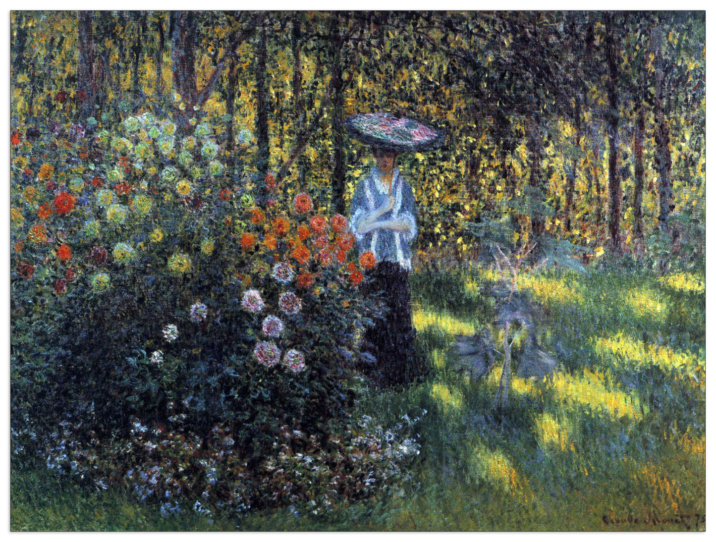 Woman with a parasol in the garden of Argenteuil cm 80x60