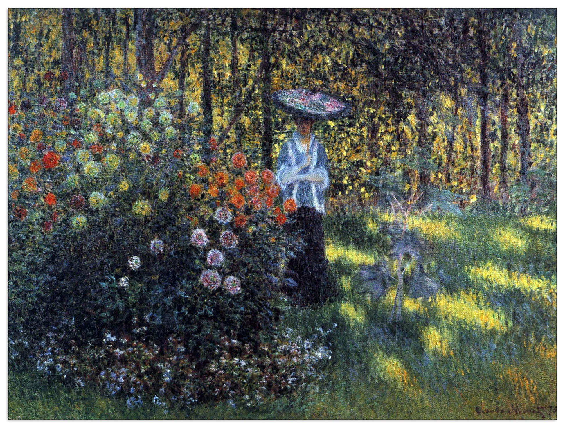 Woman with a parasol in the garden of Argenteuil cm 80x60