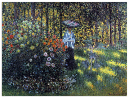 Woman with a parasol in the garden of Argenteuil cm 80x60