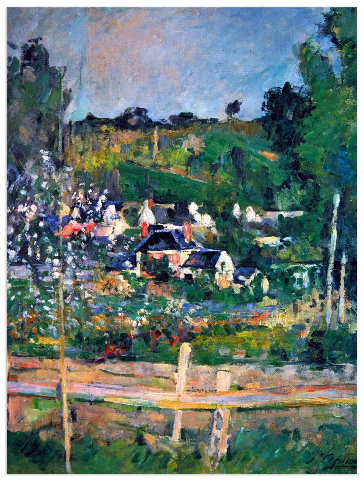 Village behind the view of Auvers-sur-Oise, The Fence cm 60x80