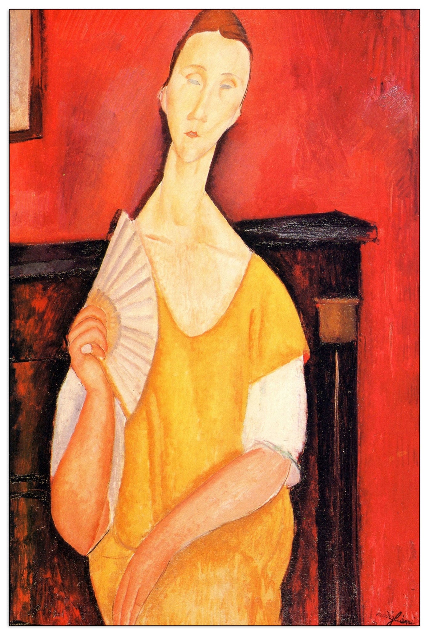 Portrait of Lunia Czechowska with fan cm 90x135