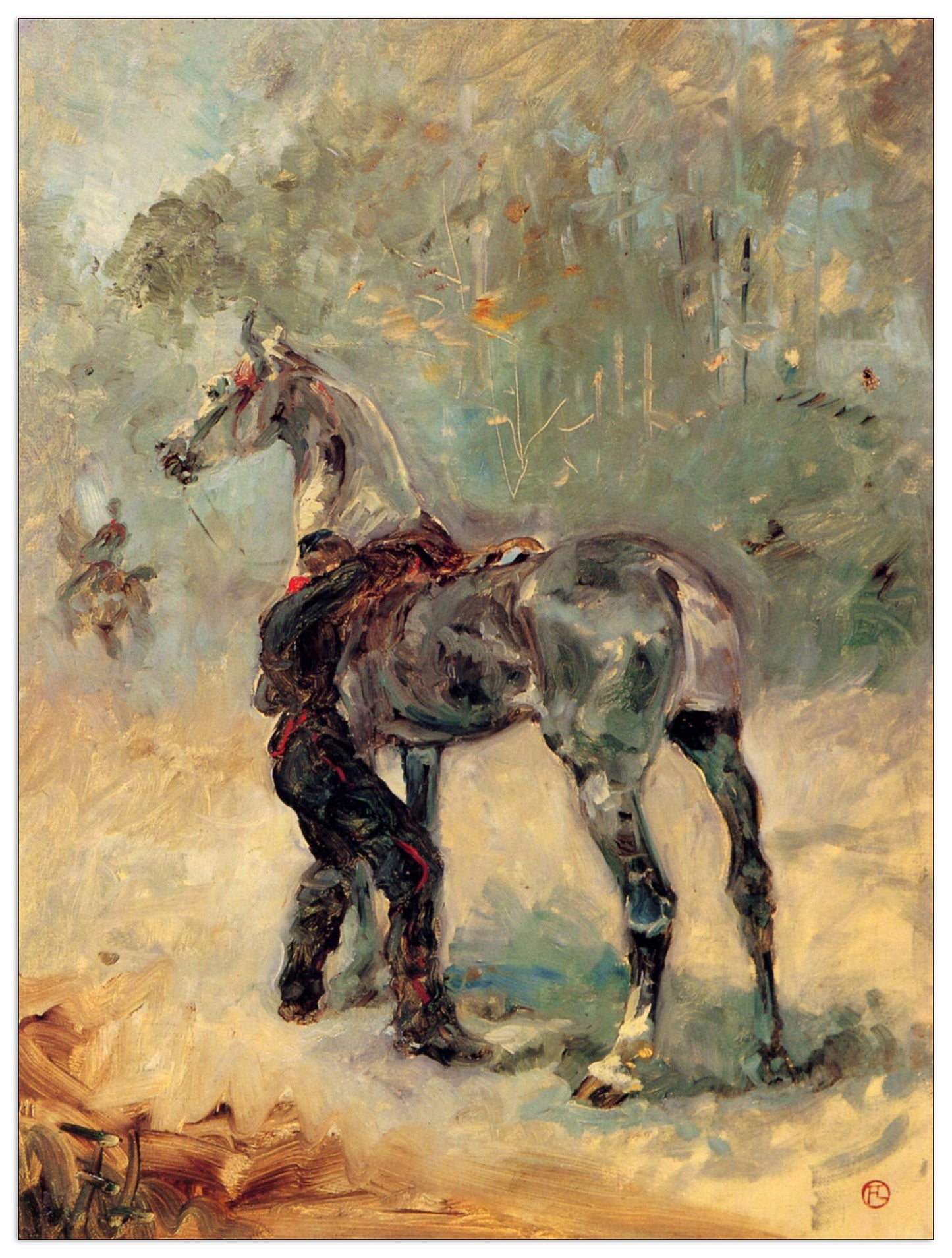Artilleryman and his horse cm 90x120