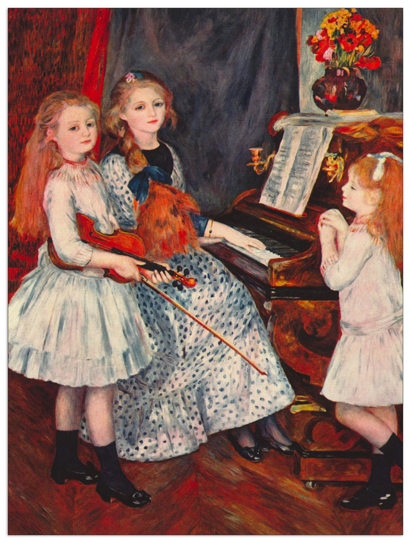 Portrait of the daughters of Catulle MendeÌ?s-at the piano cm 60x80