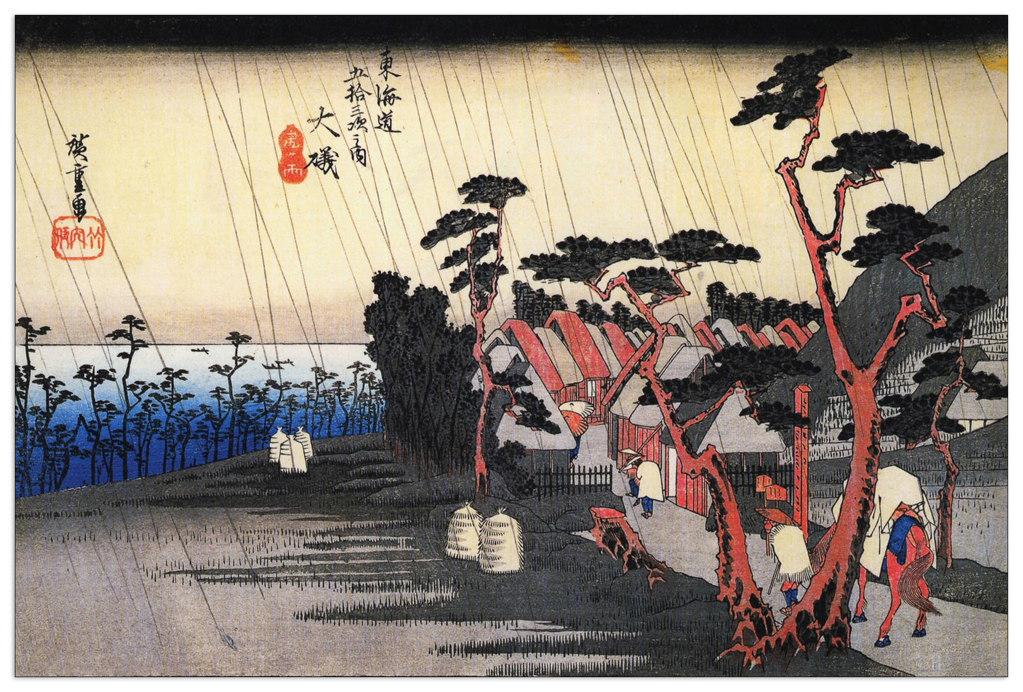 Rain on a town by the coast cm 90x60