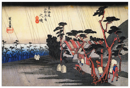 Rain on a town by the coast cm 90x60