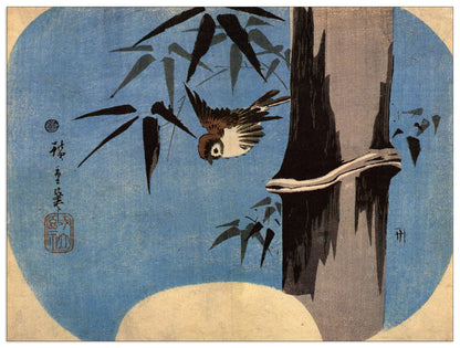 Sparrow and bamboo II cm 80x60