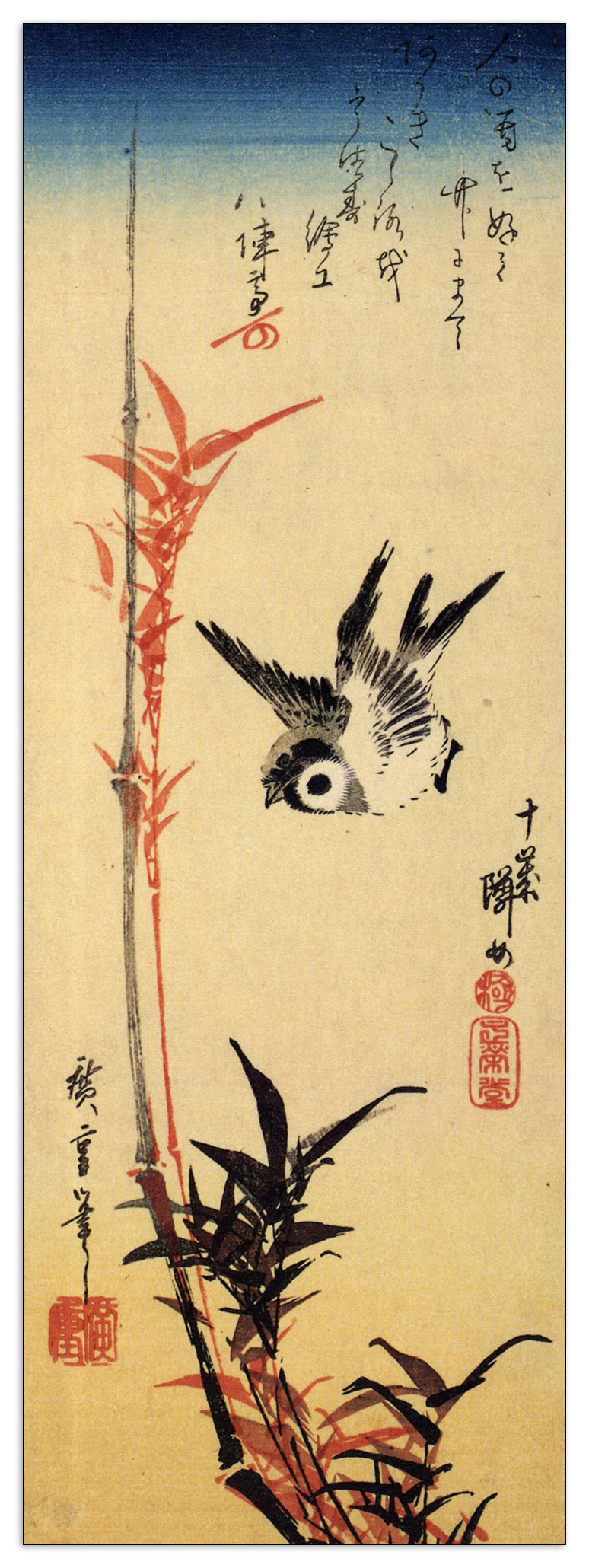Sparrow and bamboo III cm 50x140
