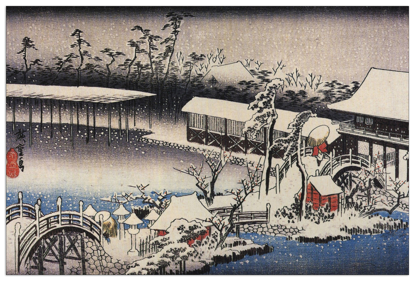 Temple complex in the snow cm 90x60