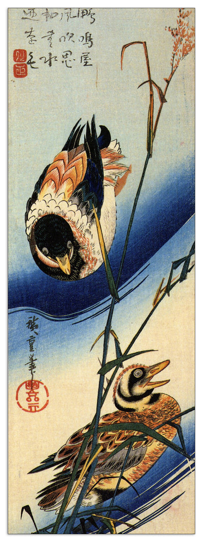 Two ducks in reeds cm 50x140