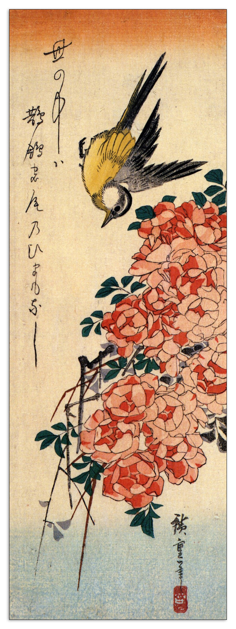 Wagtail and Roses cm 50x140