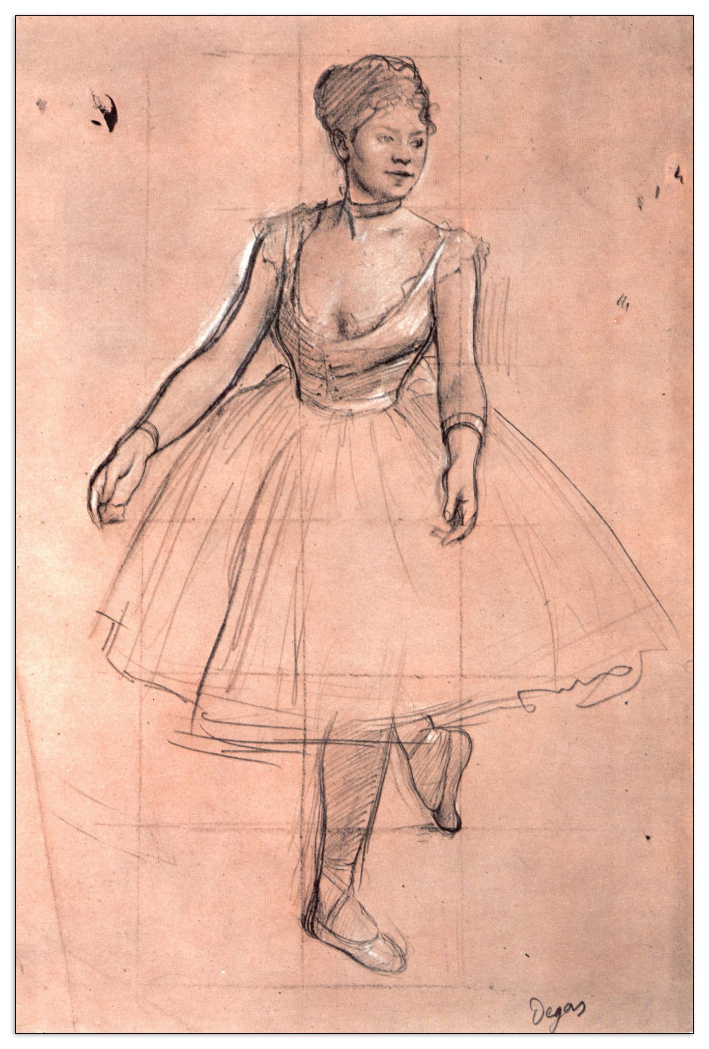 Ballet dancer in three quarter front view cm 60x90