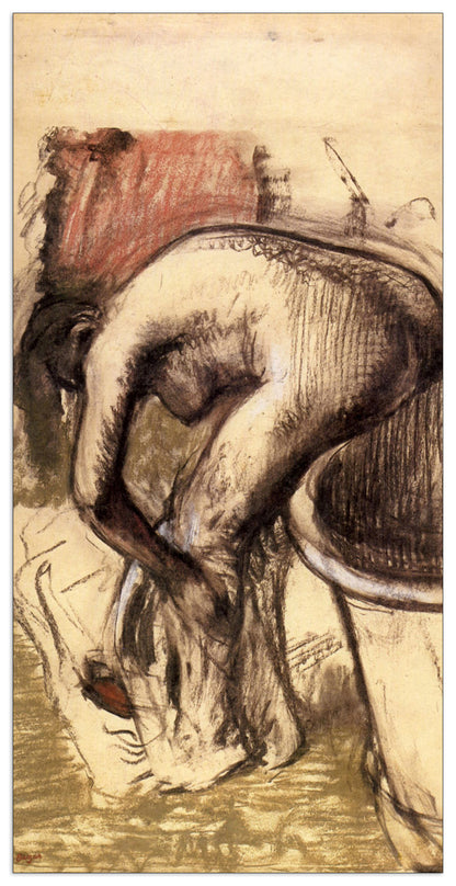 Female on the tub edge her legs drying cm 60x80