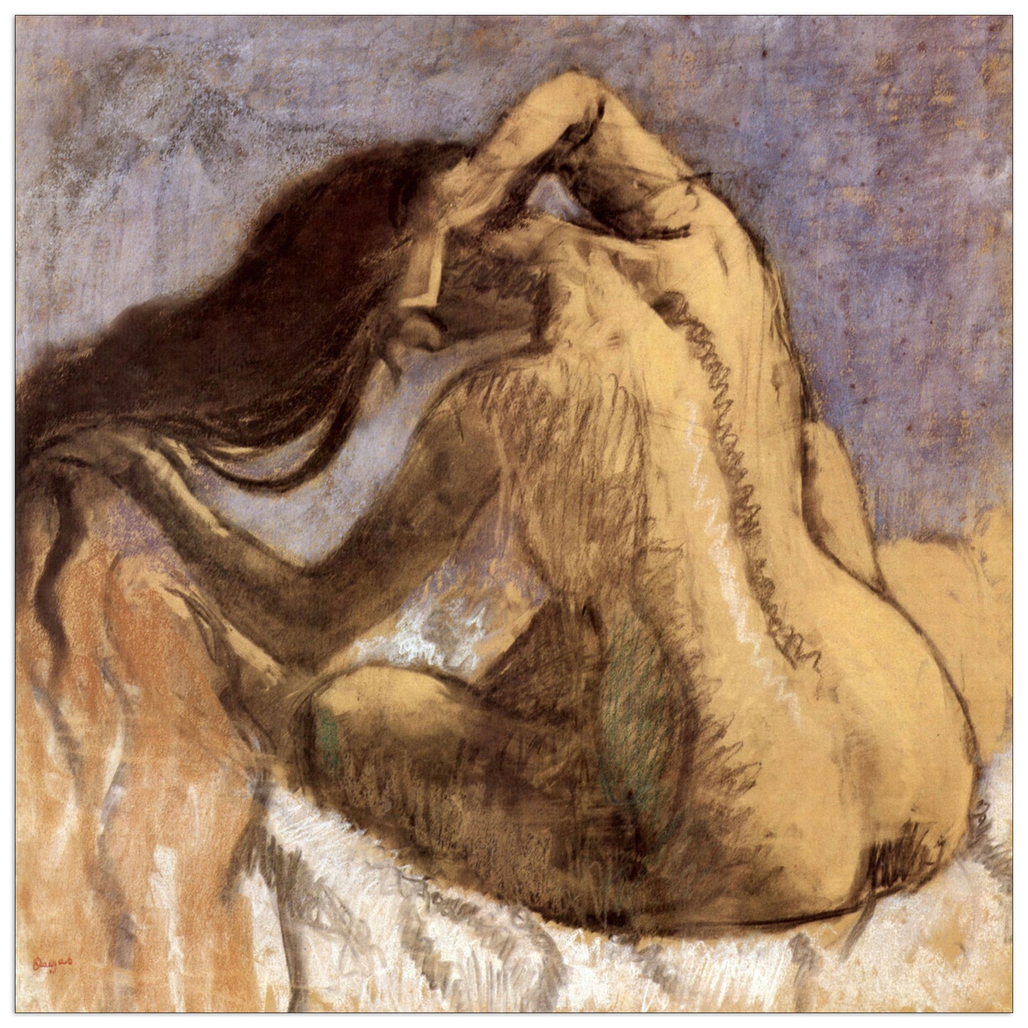 Female combing hair cm 70x70