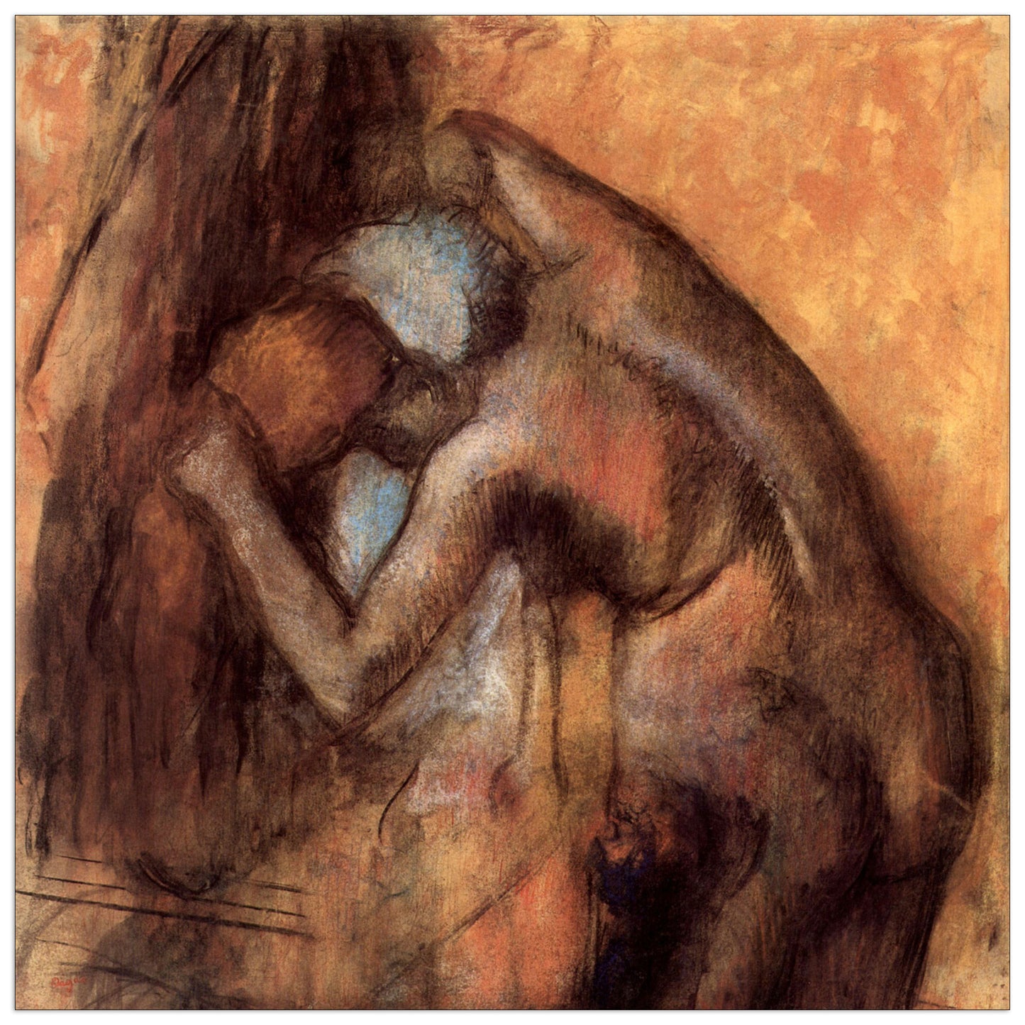 Female act, with hair-drying cm 70x70