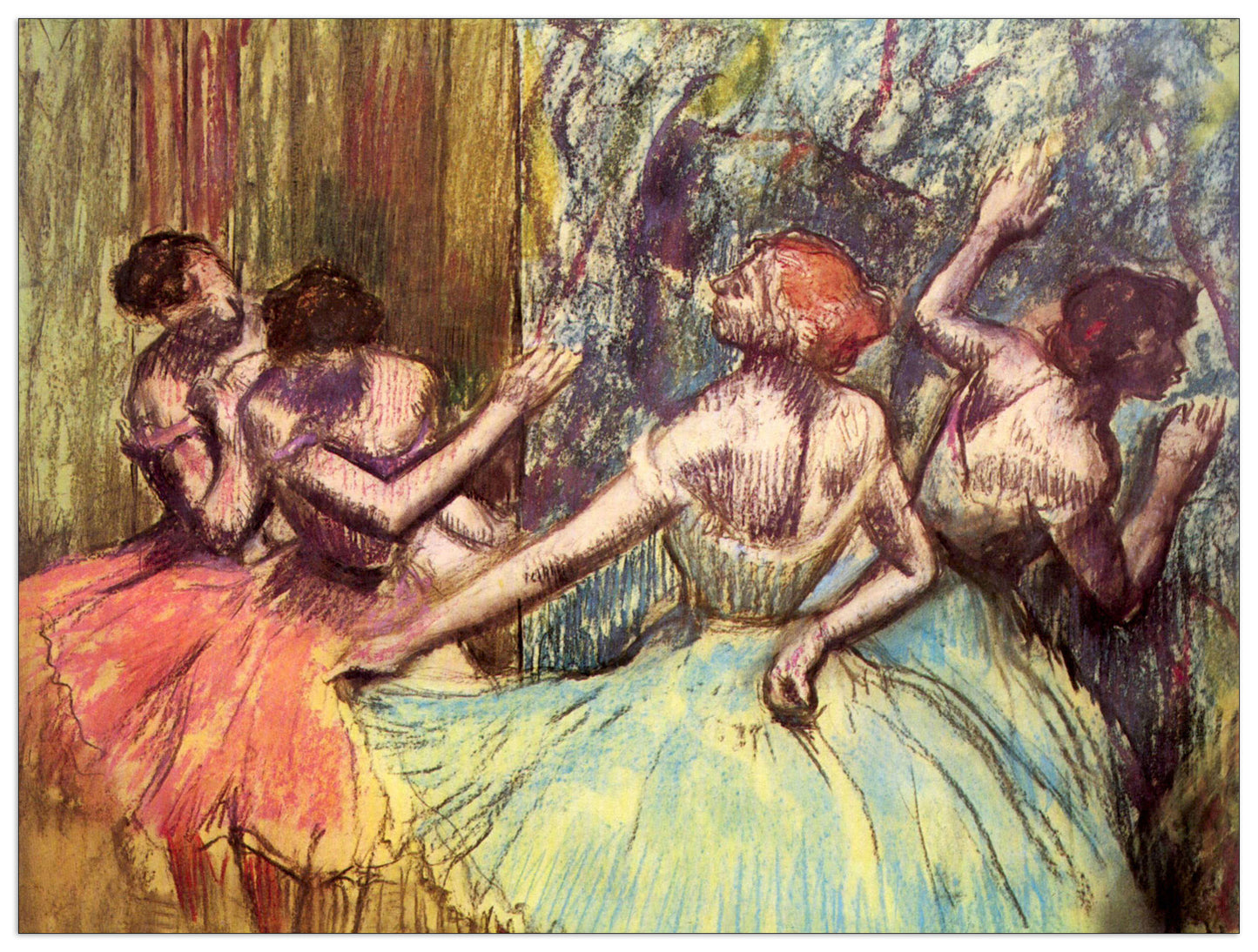 Four dancers behind the scenes cm 80x60