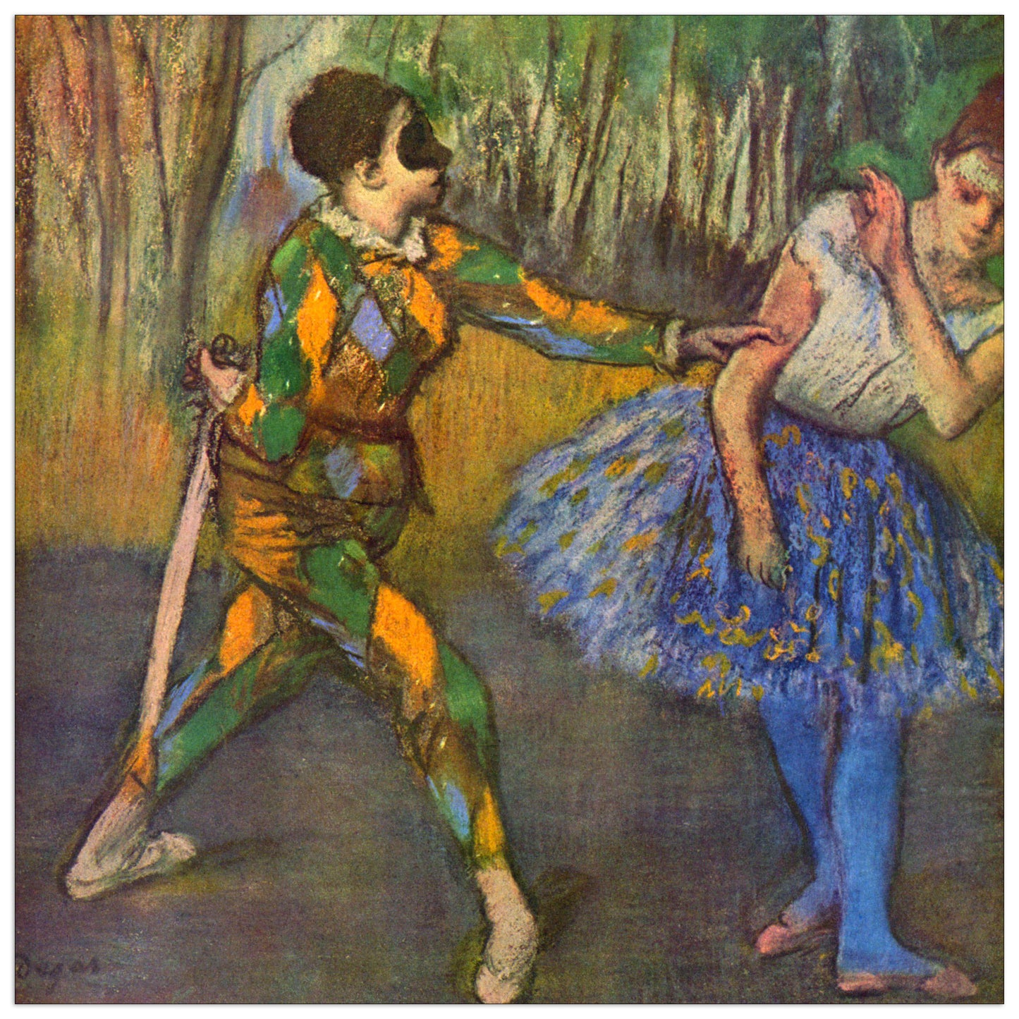 Harlequin and Columbine cm 70x70