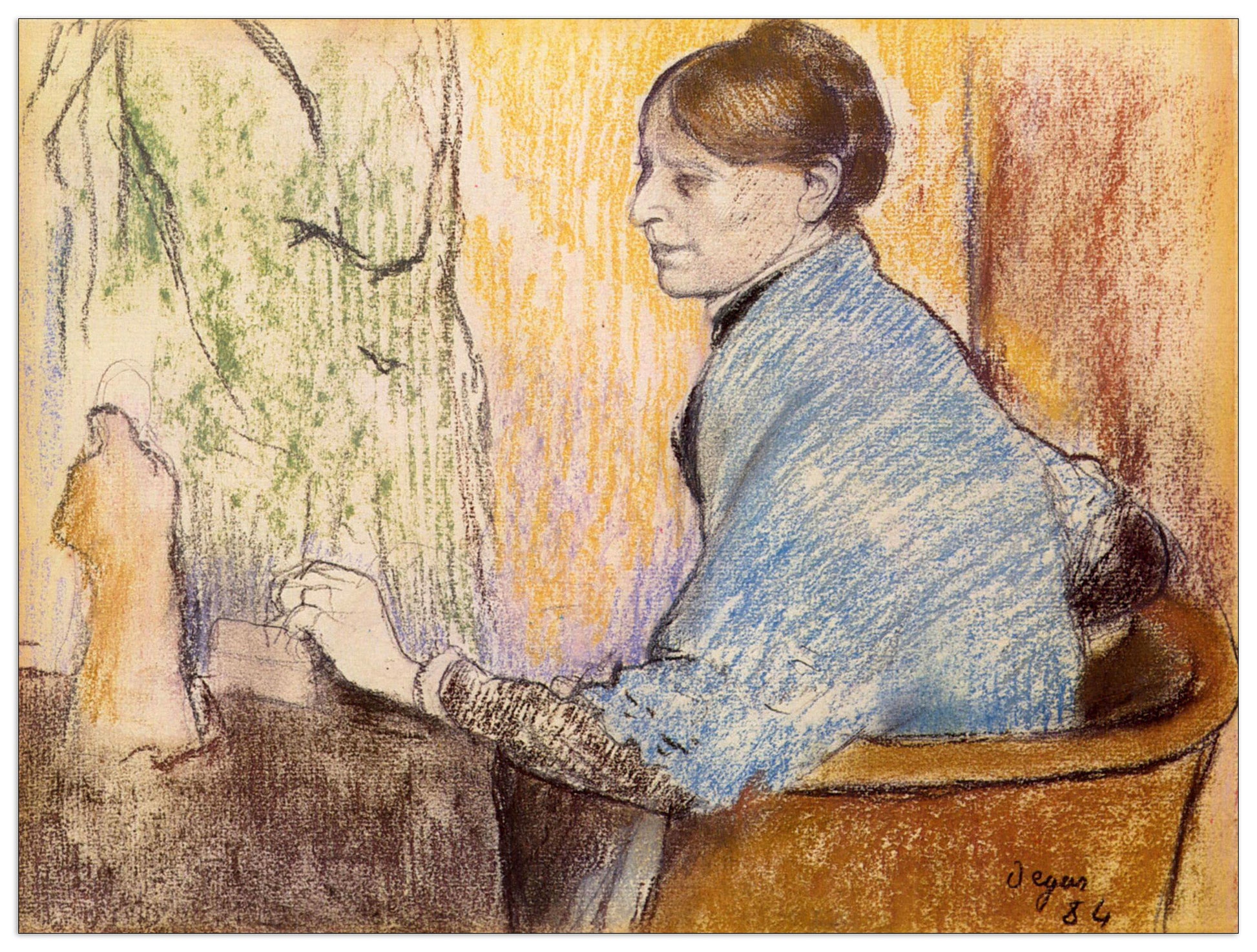 Mme Henri Rouart before a statue cm 80x60