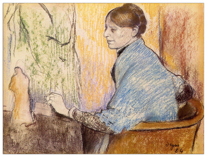 Mme Henri Rouart before a statue cm 80x60