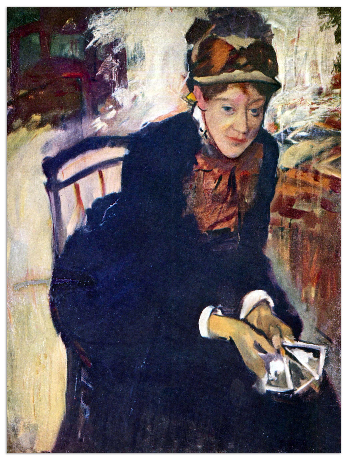 Portrait of Miss Cassatt, holding the cards cm 60x80
