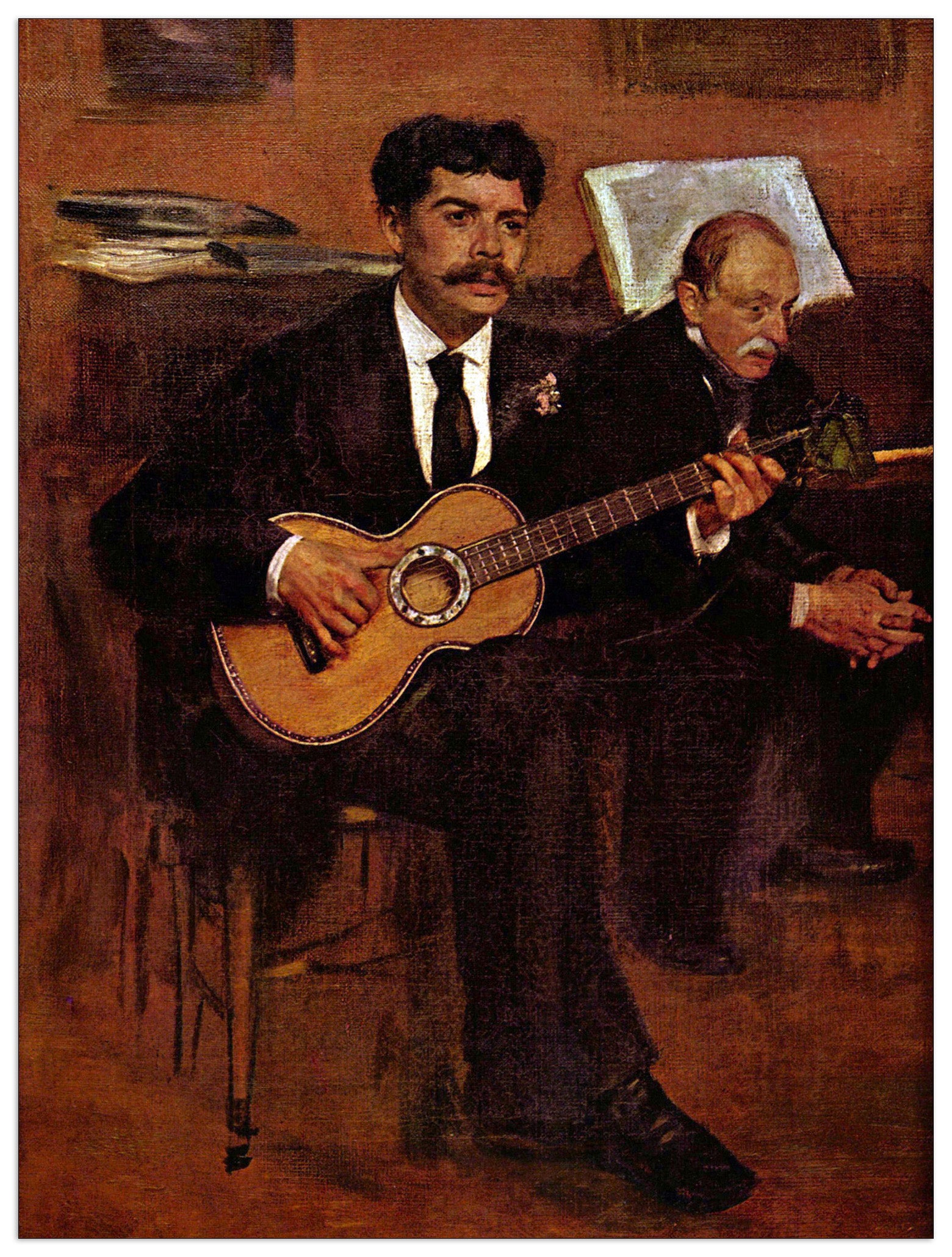 The guitarist Pagans and Monsieur Degas cm 60x80