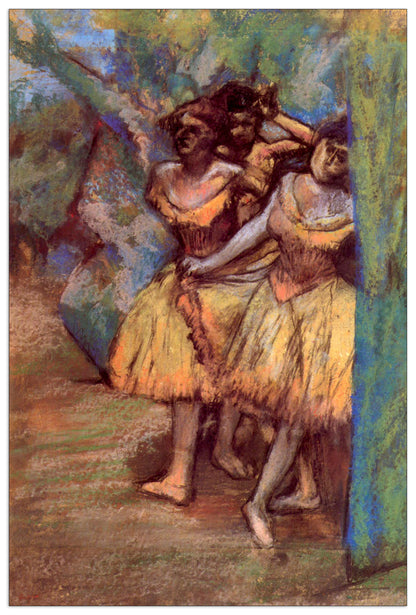 Three dancers behind the scenes cm 60x90