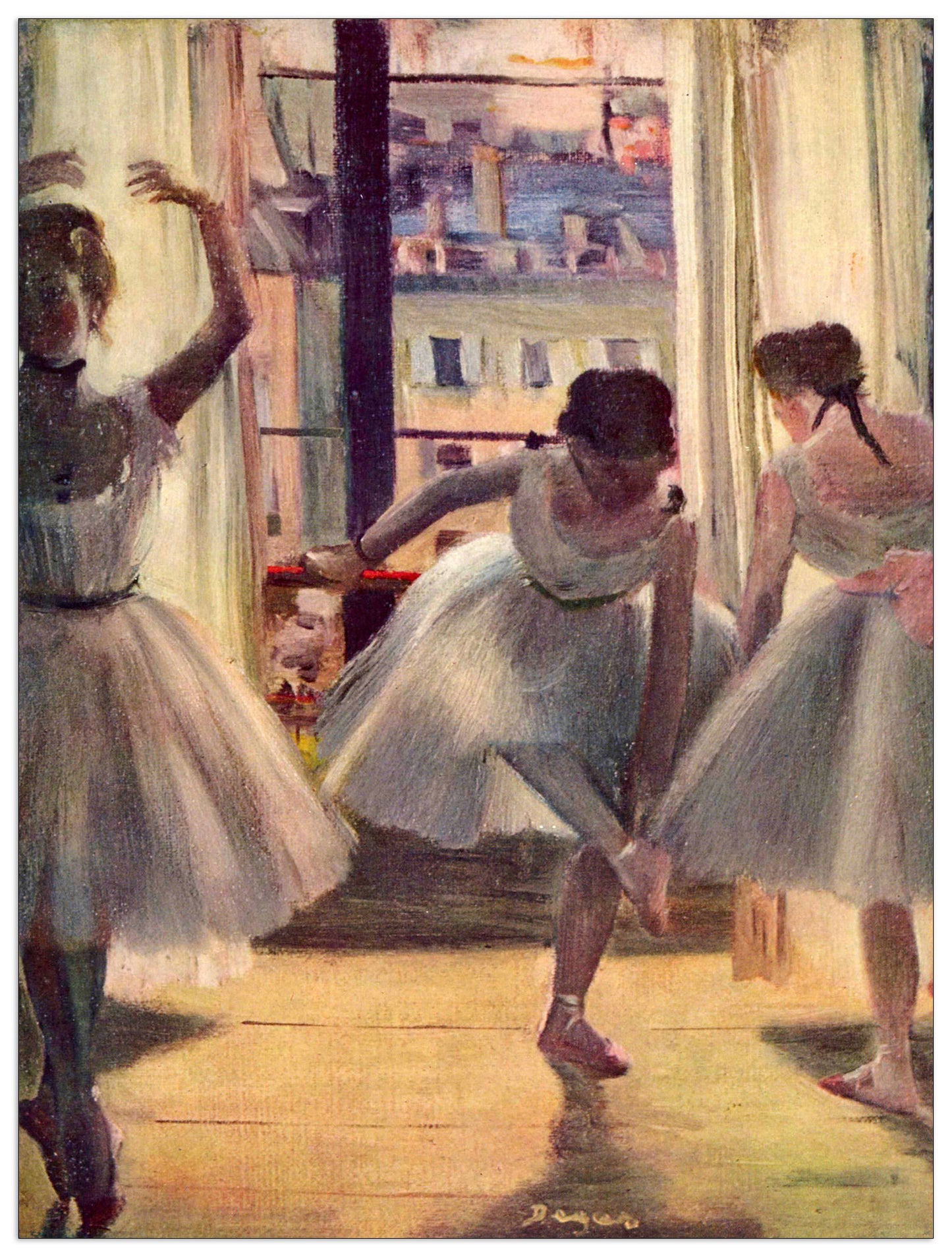 Three dancers in a practice room cm 60x80