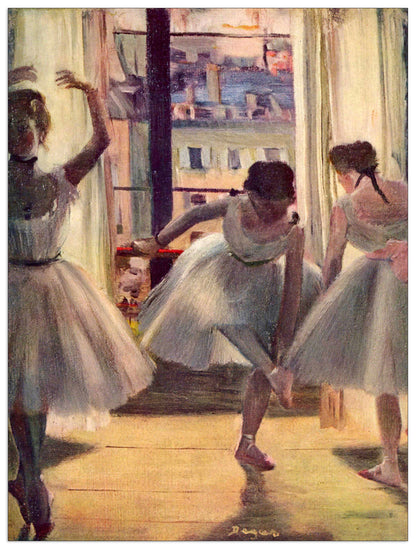 Three dancers in a practice room cm 60x80