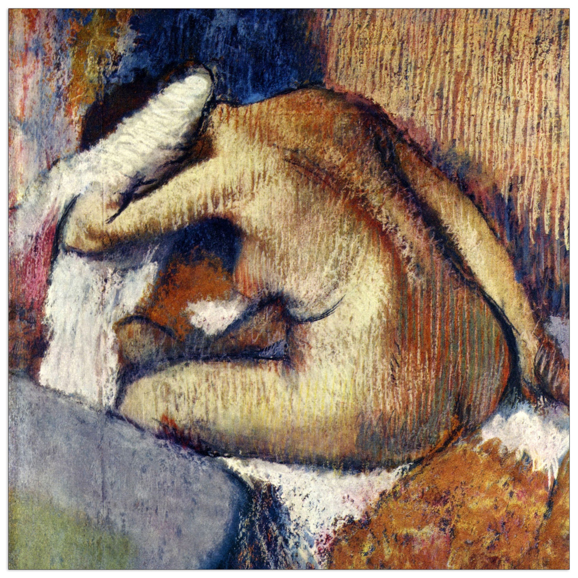 Woman drying hair cm 70x70