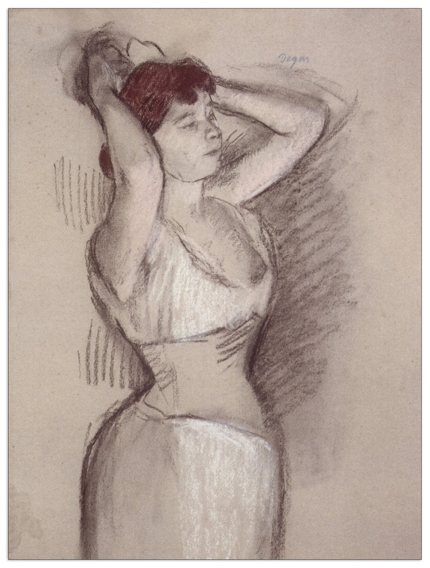 Woman doing hair cm 60x80