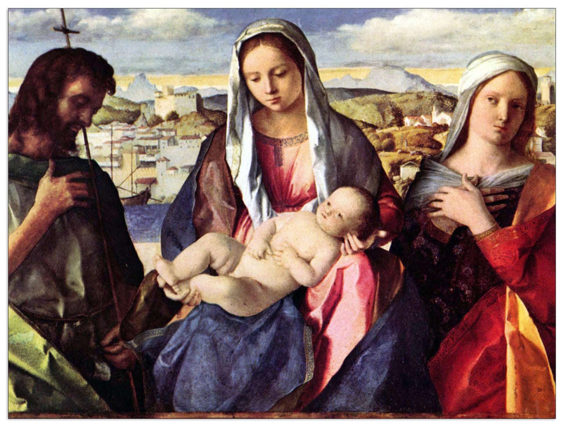 Madonna with John the Baptist and a saint cm 80x60