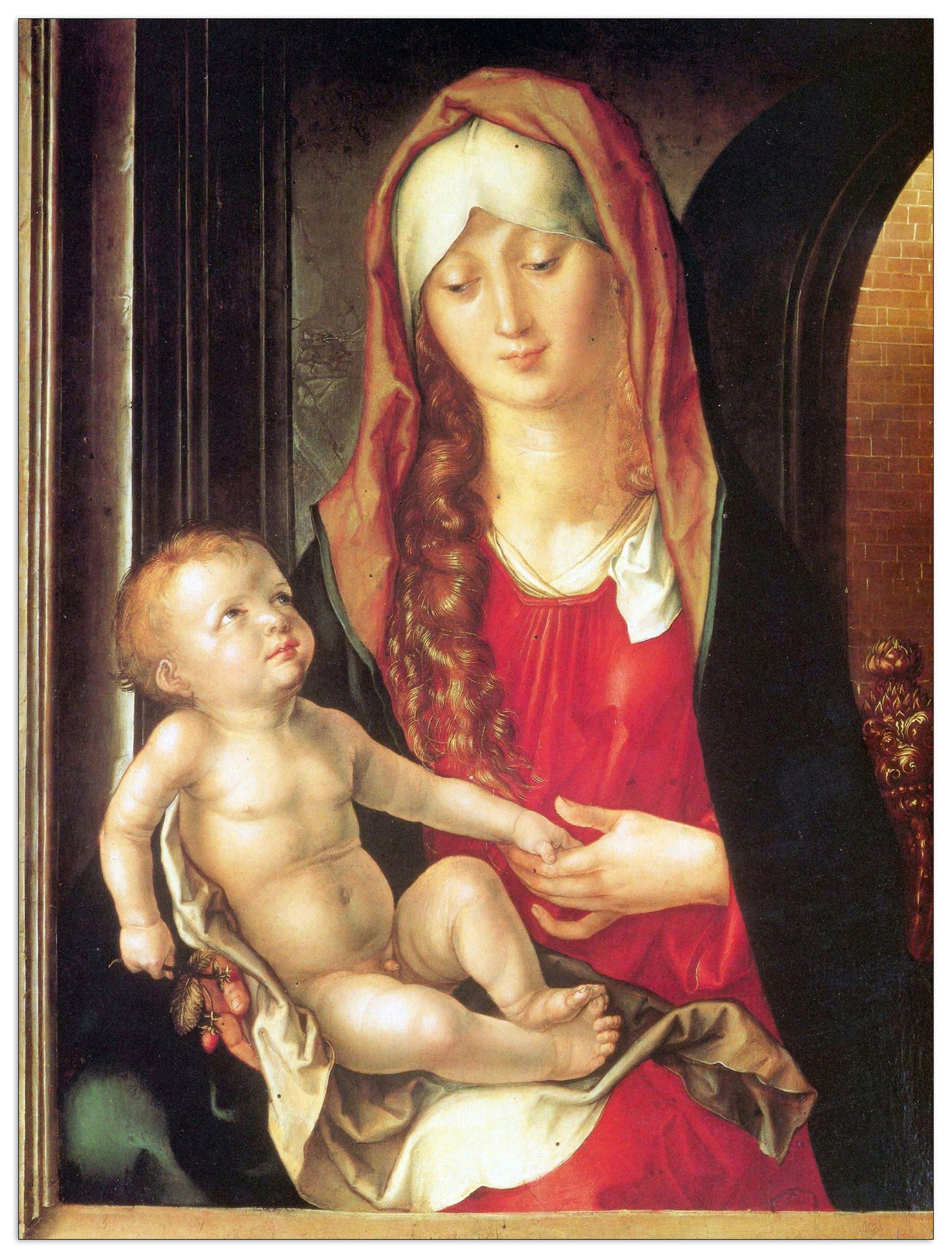 The Virgin and Child before an archway cm 60x80