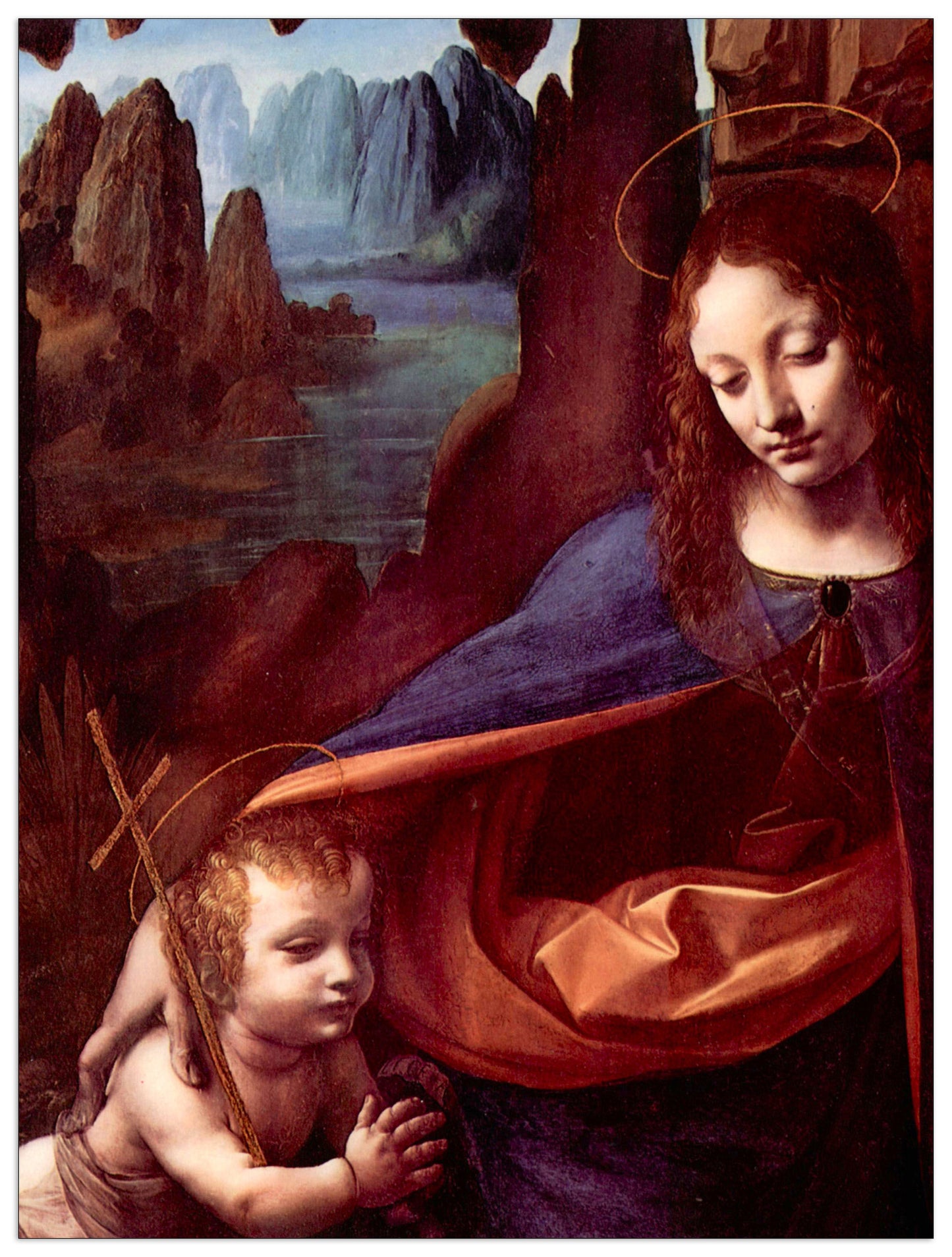 Madonna in the rock cave detail cm 60x80