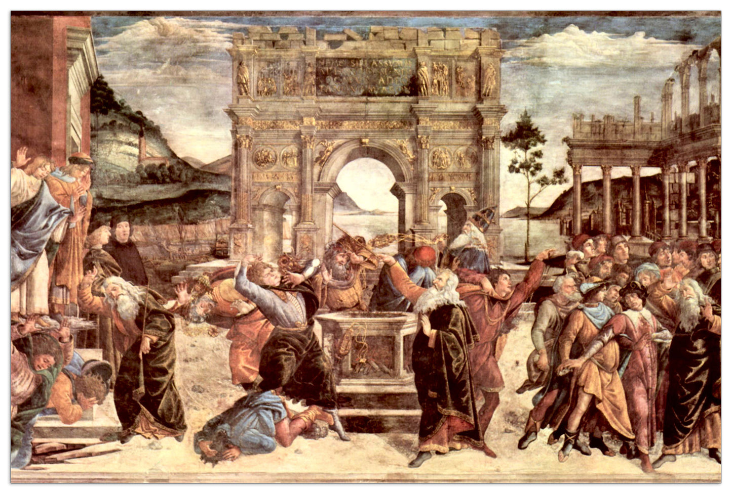 Sistine Chapel - punishing the Levites detail cm 90x60