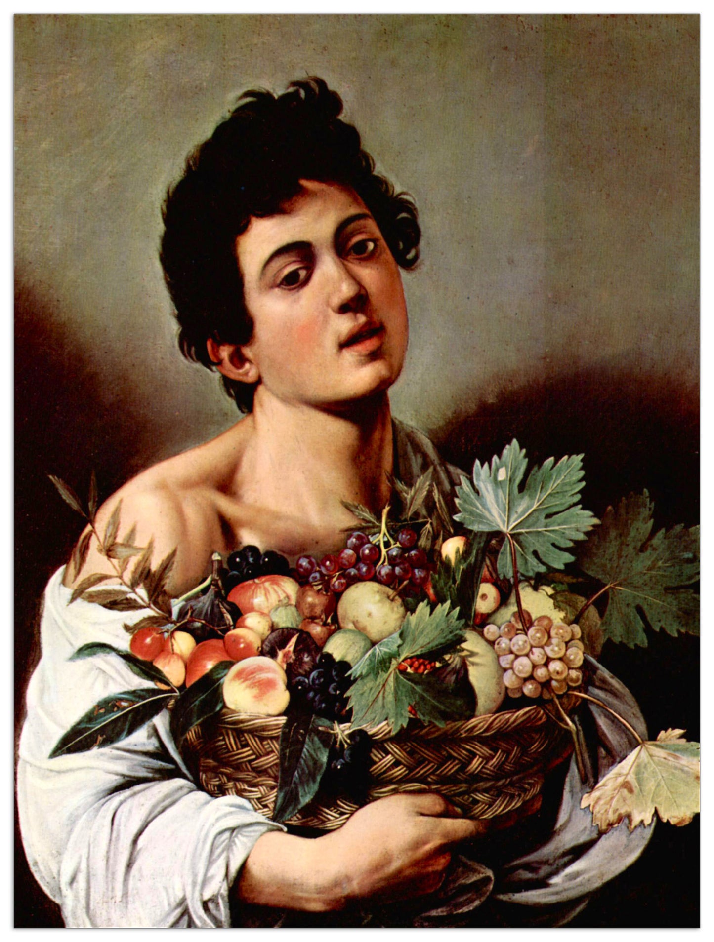 Boy with fruit basket cm 60x80