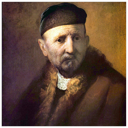 Bust of an old man with a cap cm 70x70