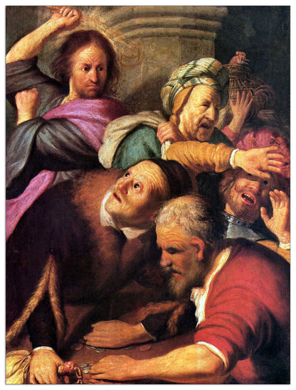 Christ driving the money changers from the temple cm 60x80