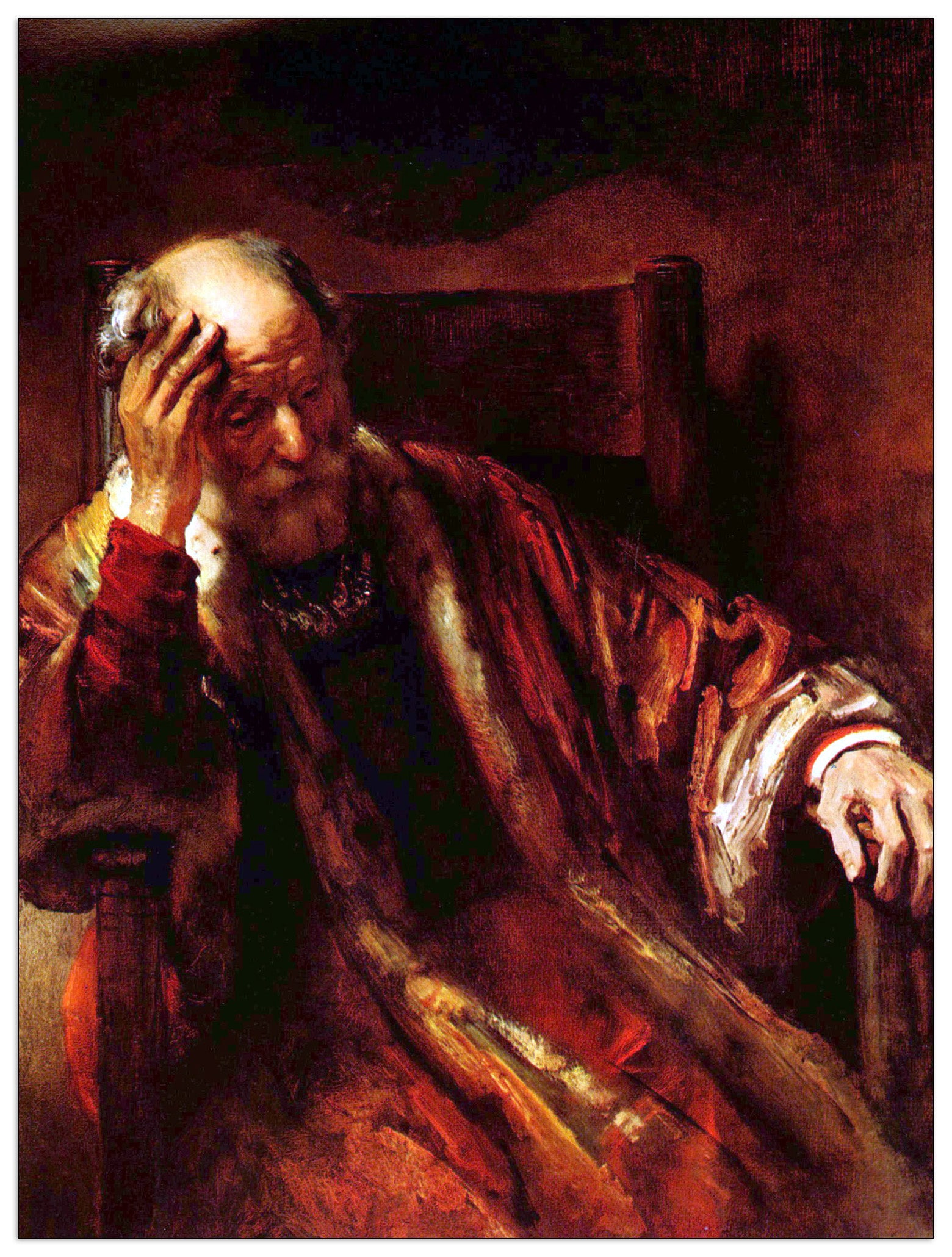 Old man in the armchair cm 60x80