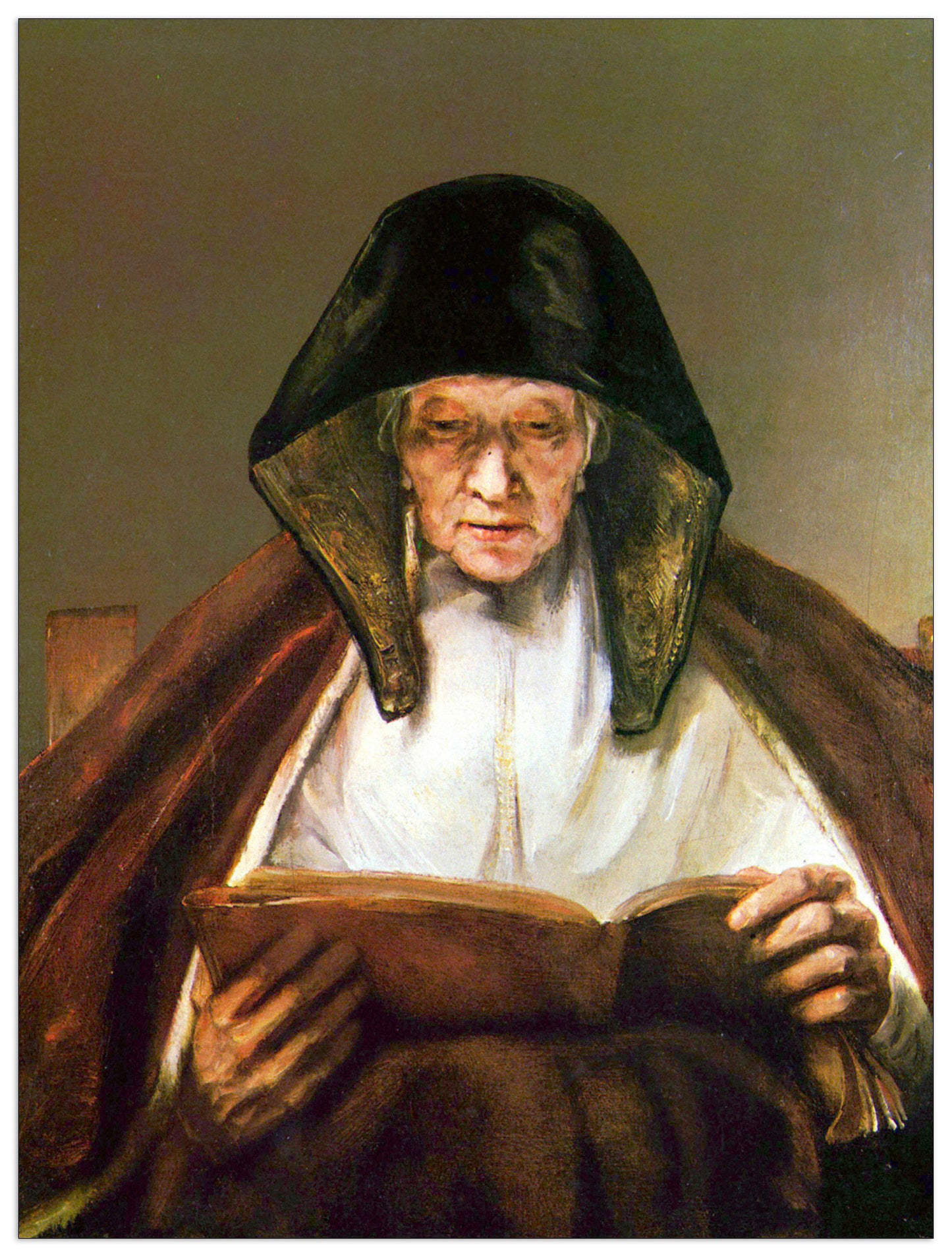 Old woman, reading cm 60x80