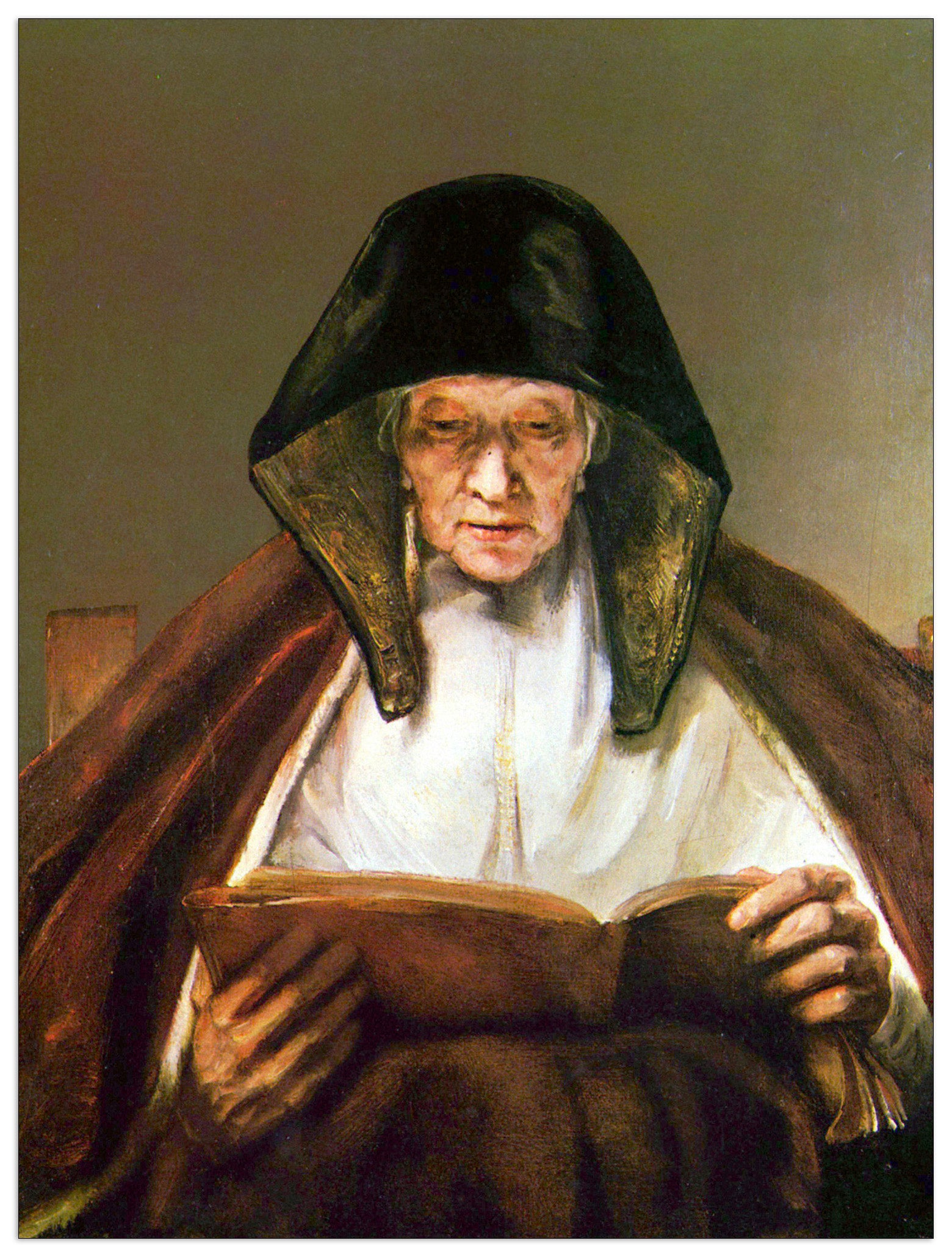 Old woman, reading cm 60x80