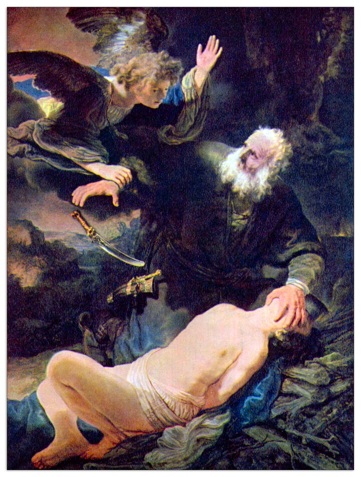 The angel prevents the sacrifice of Isaac cm 60x80