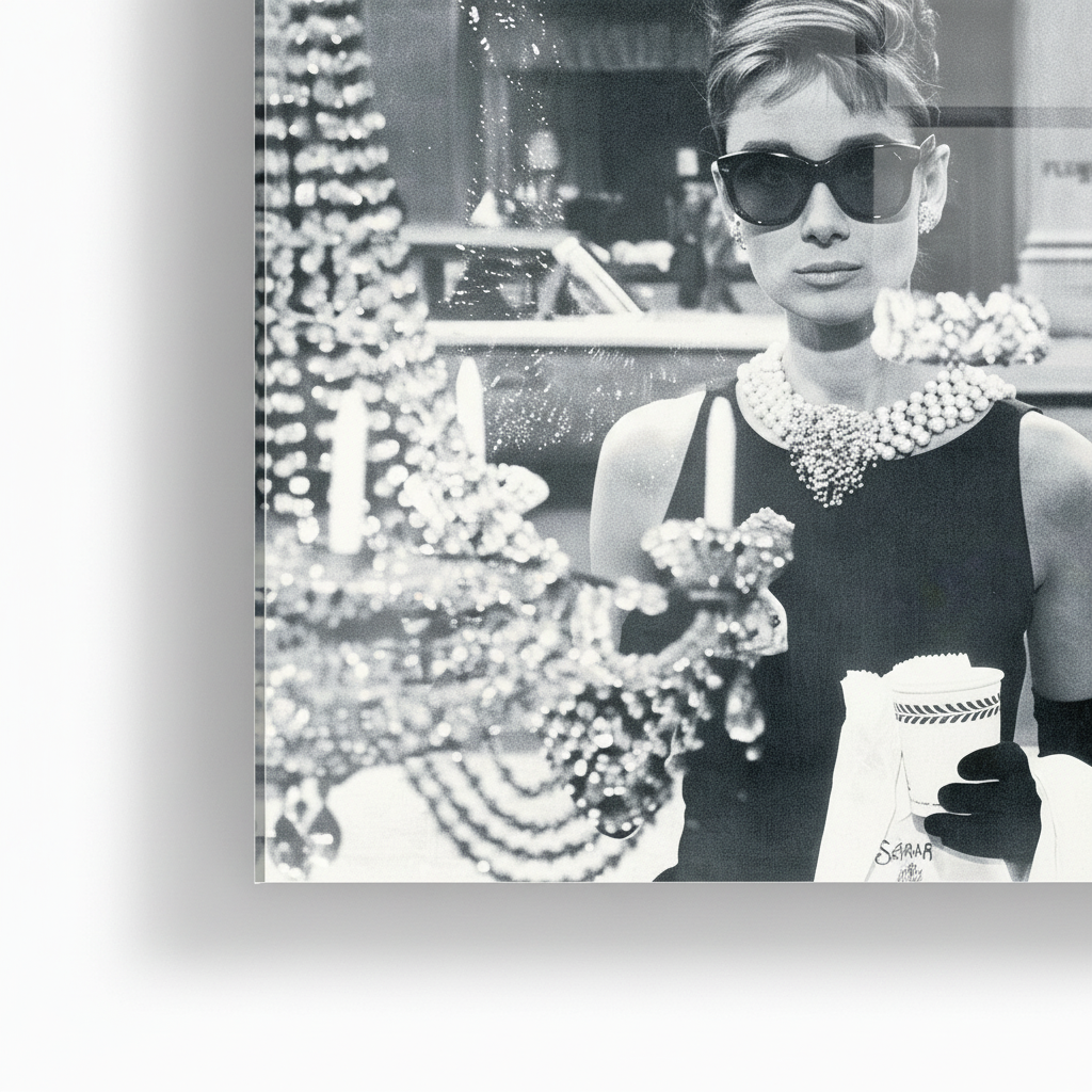 Homage to Audrey - Colazione da Tiffany - cm 50x50 - Pannello Acrilico