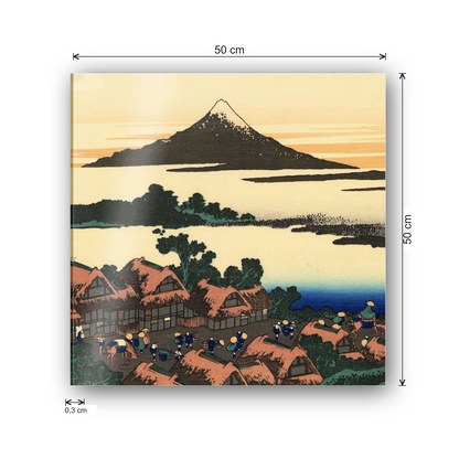 Homage to Hokusai - Dawn at Isawa in the Kai province cm 50x50 - misure