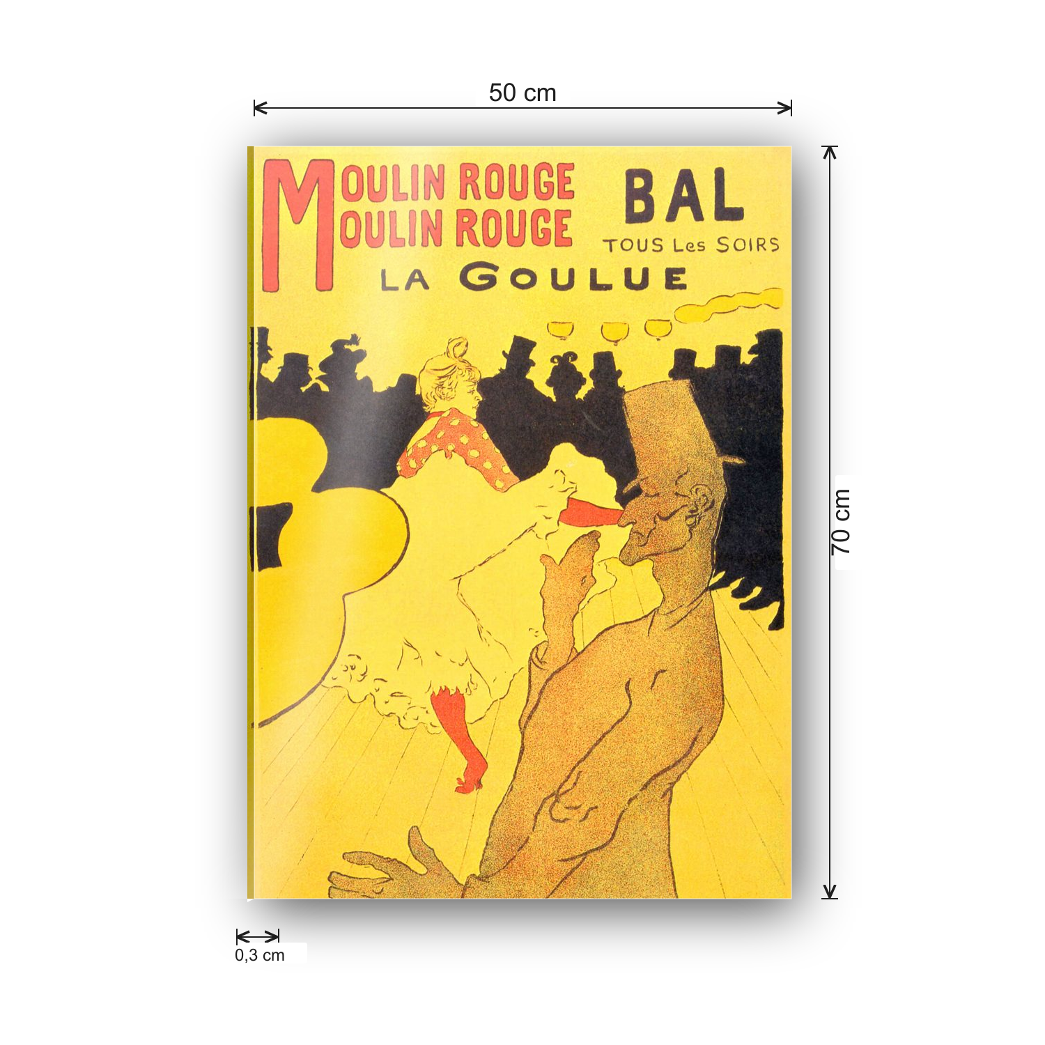 Homage to Toulouse-Lautrec - Moulin Rouge la Goulue cm 50x70 - misure