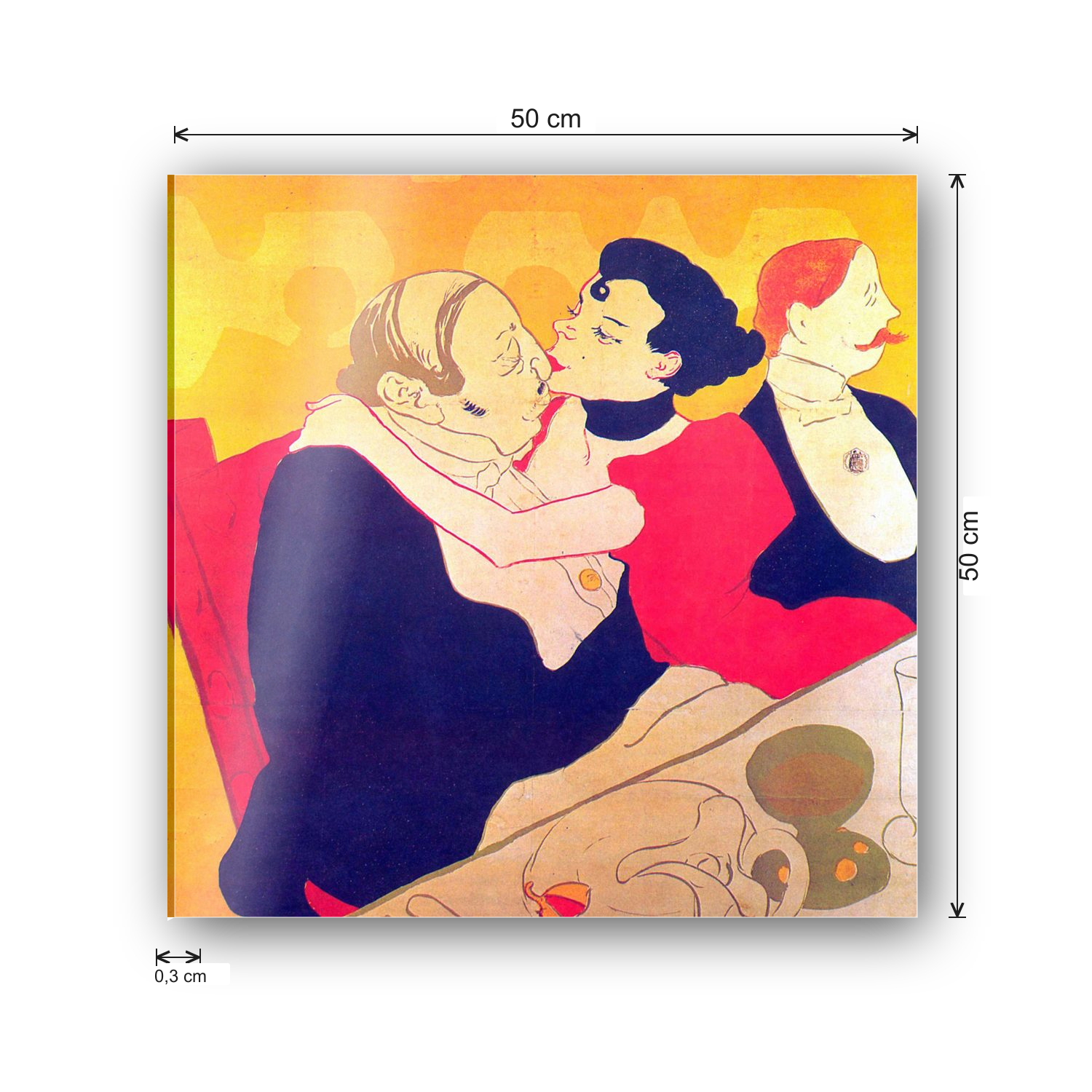 Homage to Toulouse-Lautrec - Rene de Joie cm 50x50 - misure