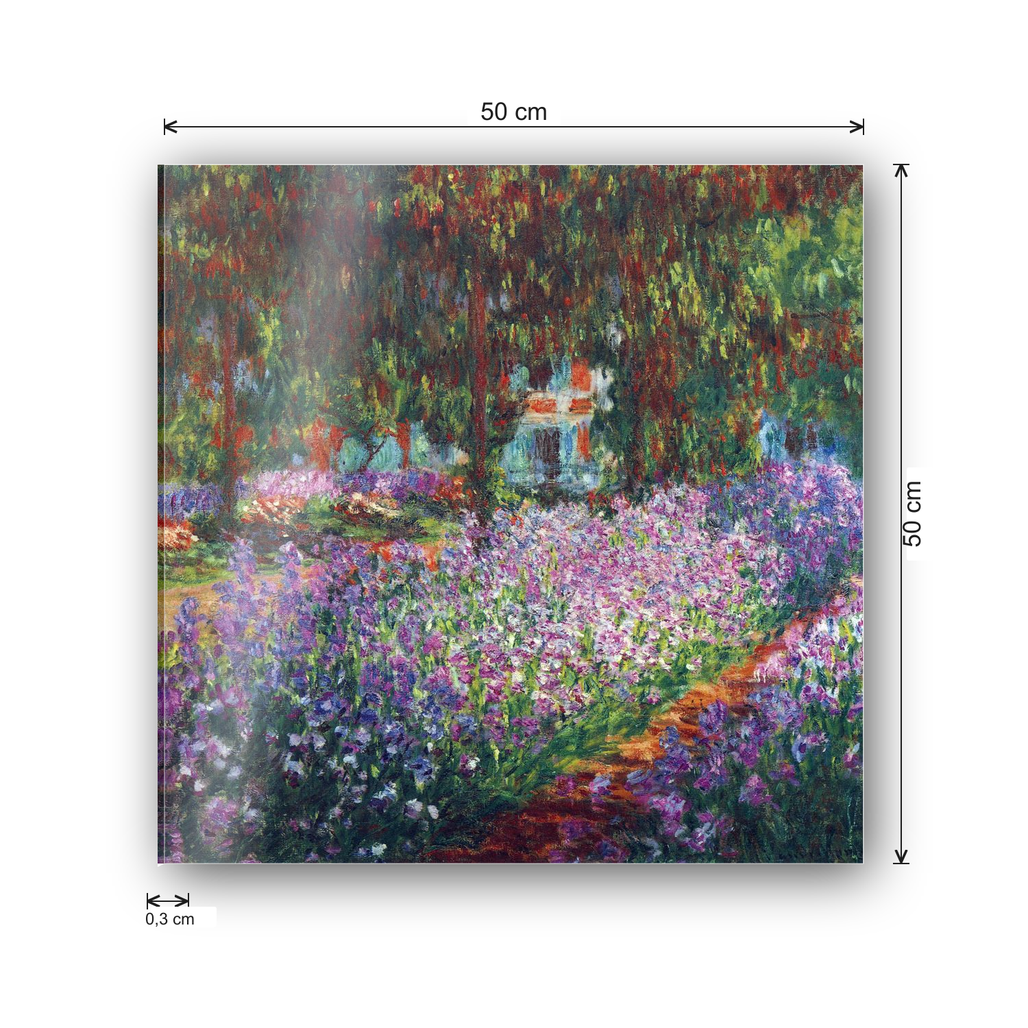 Homage to Monet - Monet's garden in Giverny cm 50x50 - misure