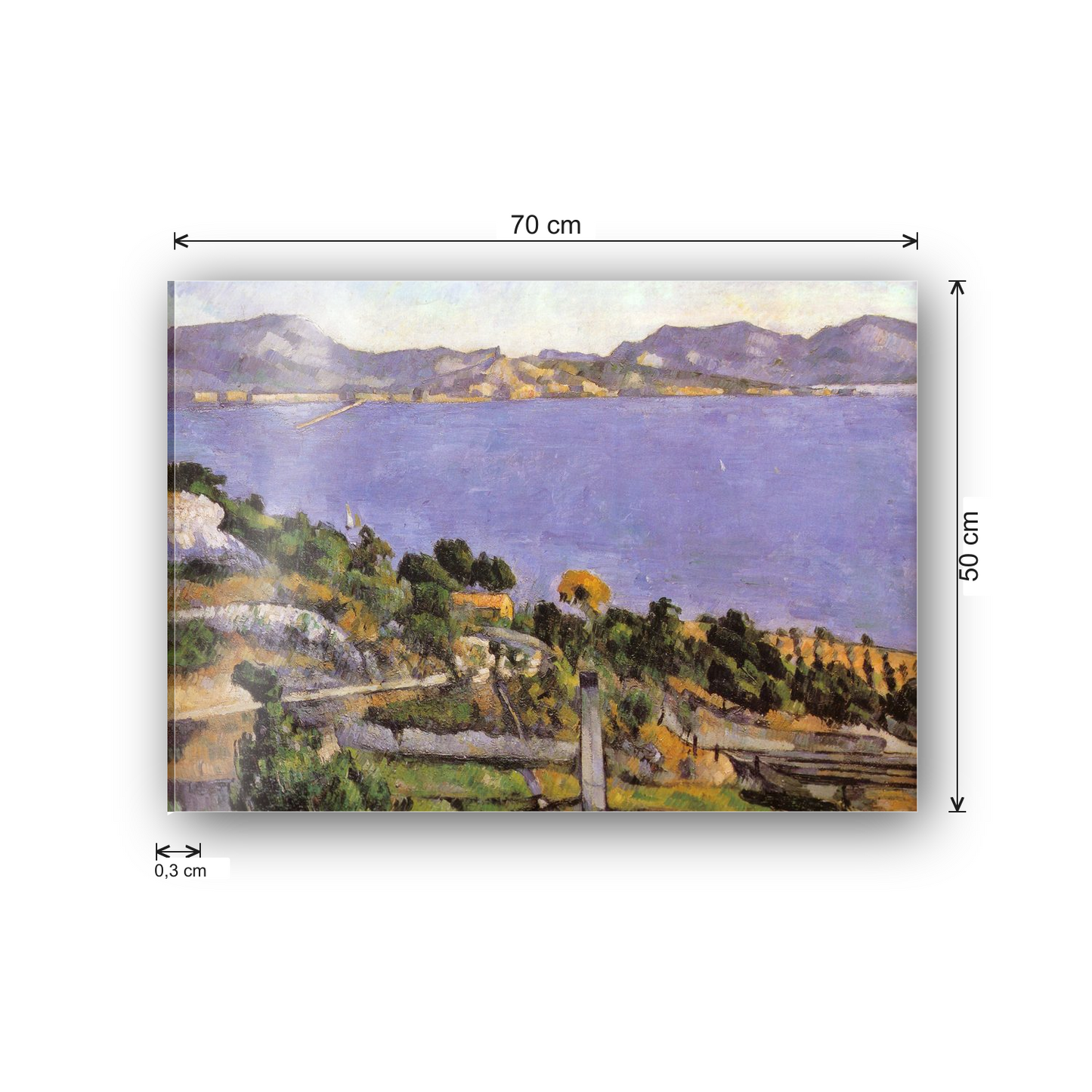 Homage to Cézanne - L'Estaque vue du golfe de Marseille 1878 cm 70x50 - misure