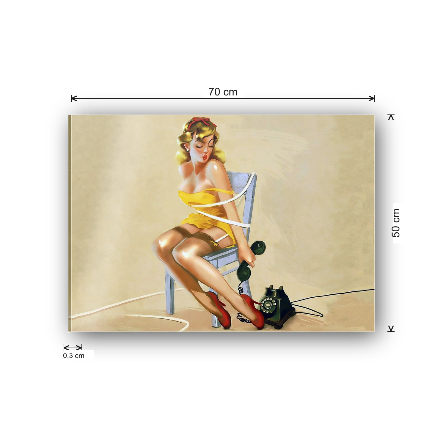 Pin Up at phopne cm 70x50 - misure