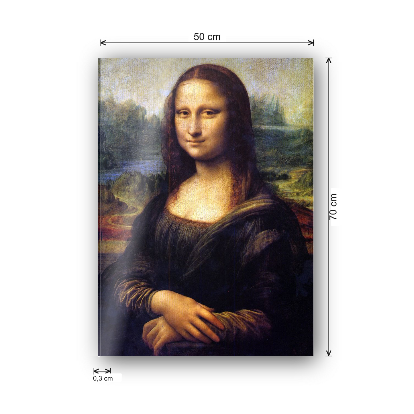 Homage to Leonardo - Mona Lisa cm 50x70 - misure