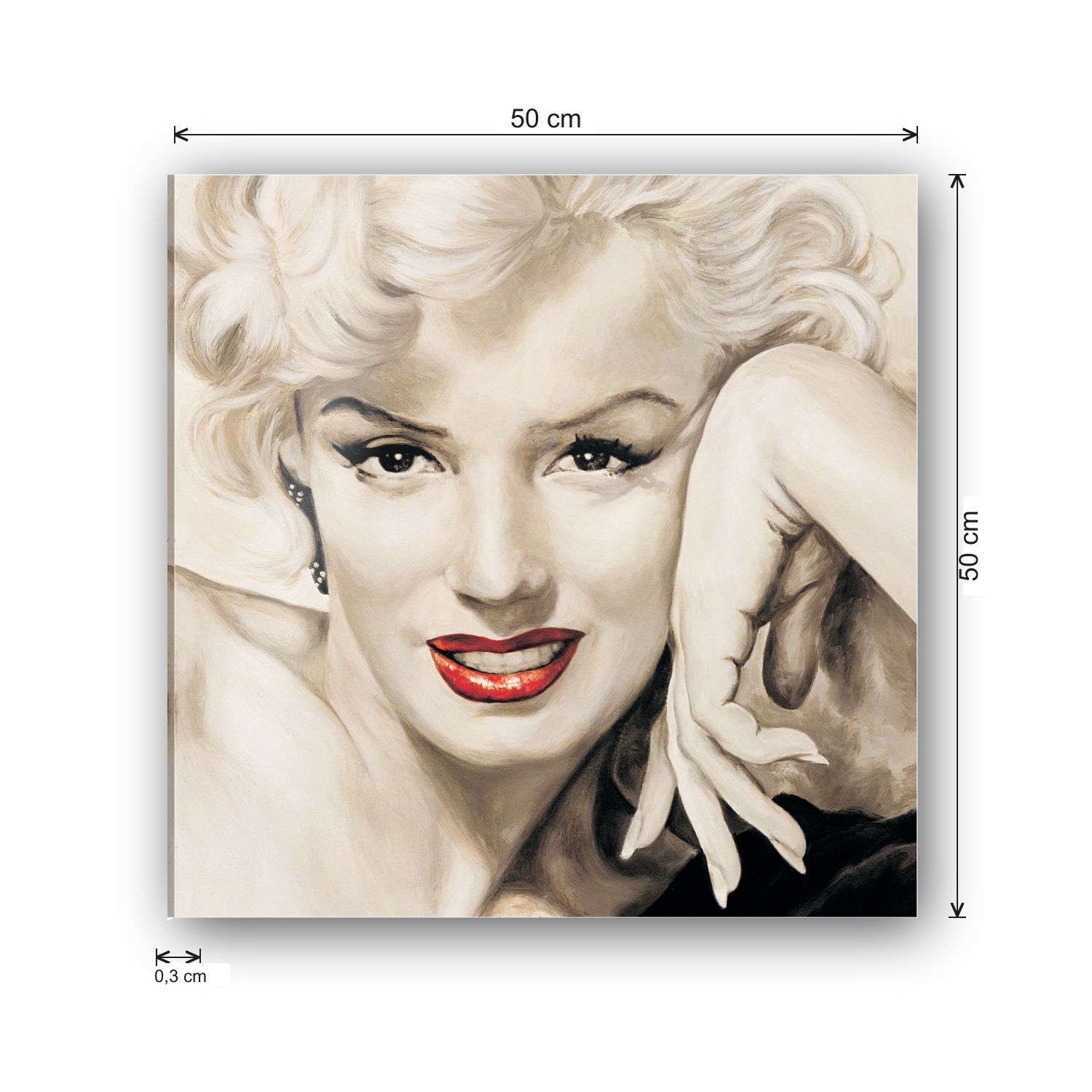 Homage to Marilyn cm 50x50 - misure
