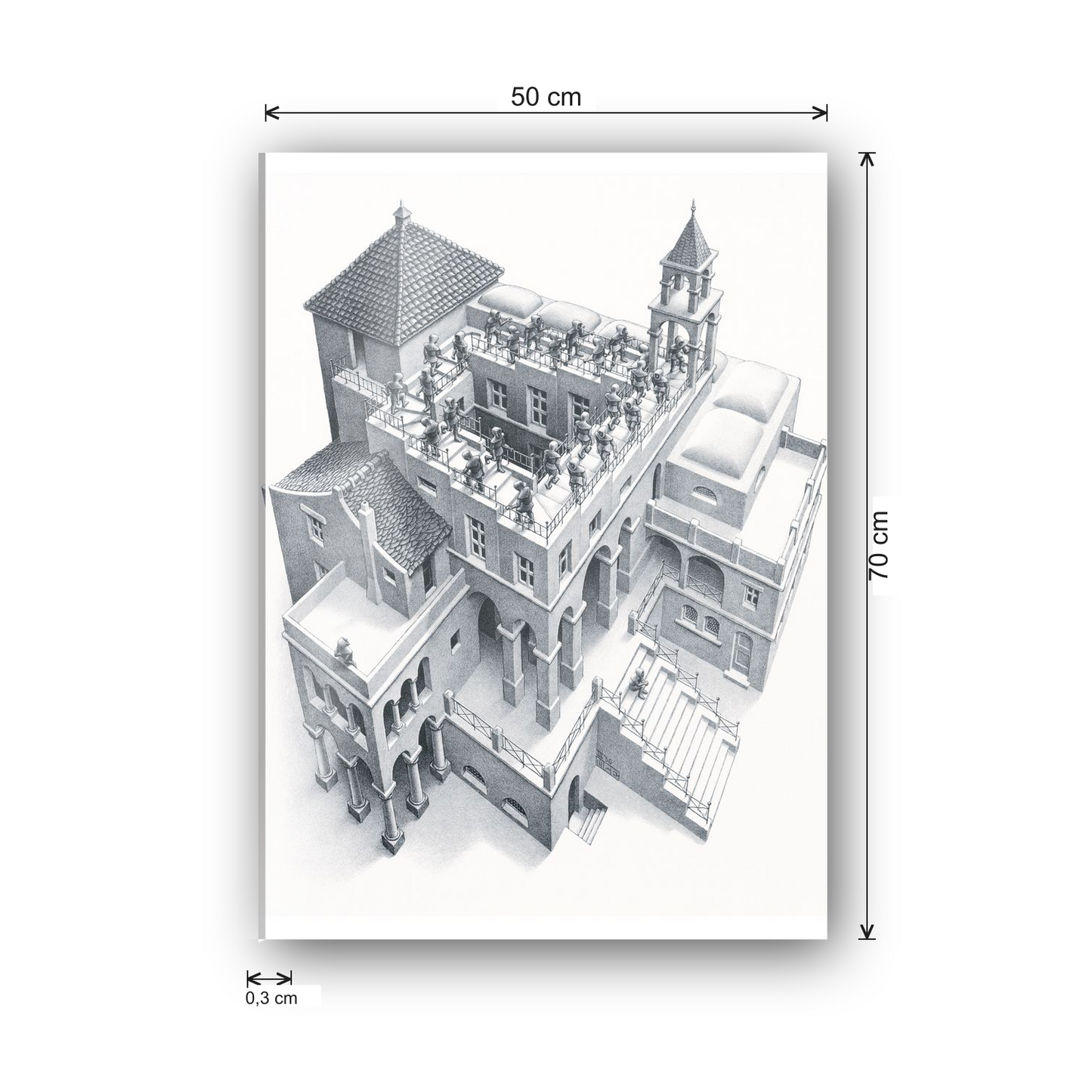 Homage to Escher - Ascending and Descending, 1960 cm 50x70 - misure